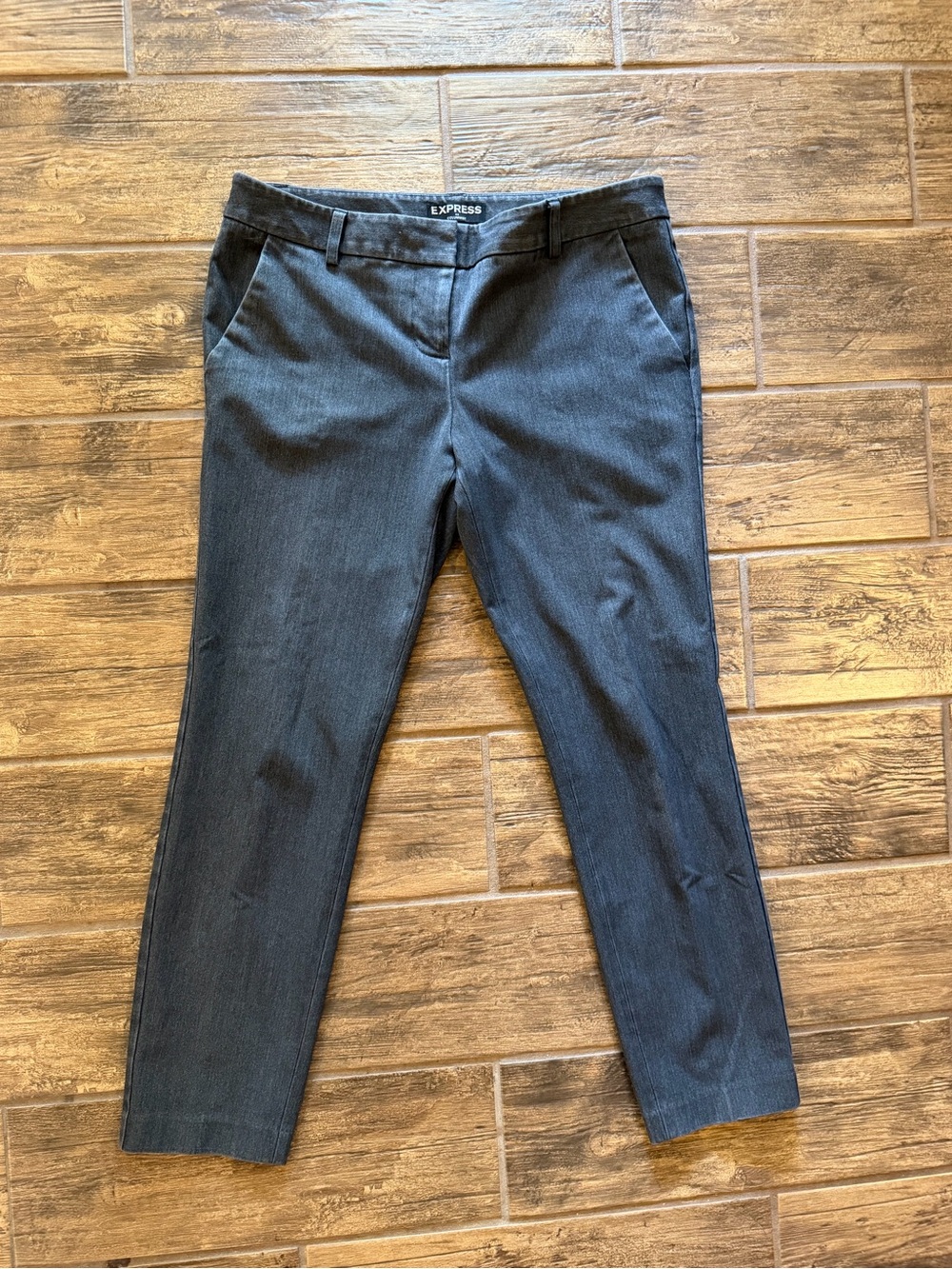 Express Women's Columnist Ankle Pants in Charcoal Gray